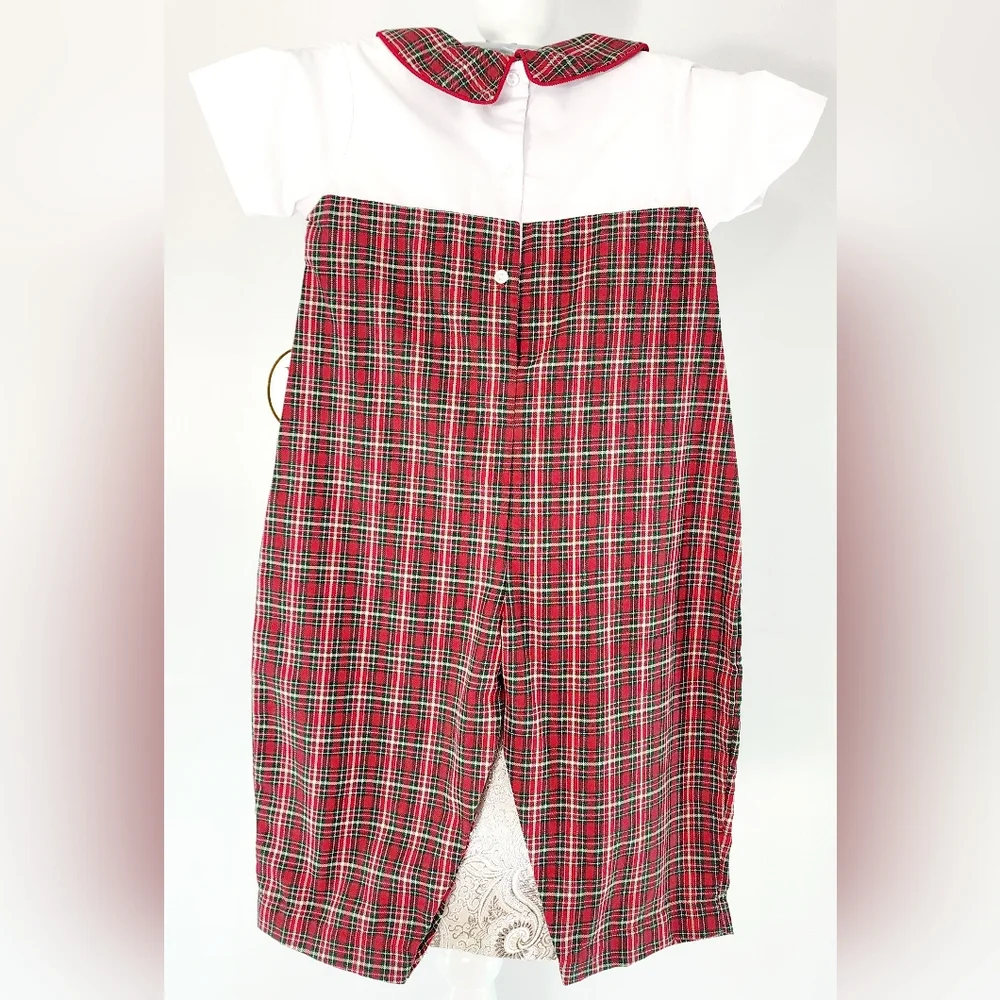 Petit Ami plaid Christmas romper - Picture 2 of 5